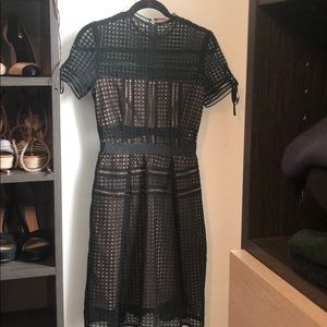 Self portrait black cut out dress with pockets